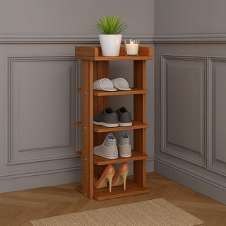 Neo Walnut Multi-Layer Wooden Shoe Rack