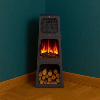 Neo Electric Heater Fireplace Modern Pyramid Free Standing