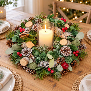 Neo 50cm Christmas Woodland Wreath Front Door