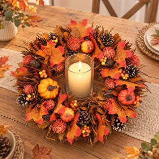 Neo Autumn Door Wall Wreath Pumpkins Berries 50 cm