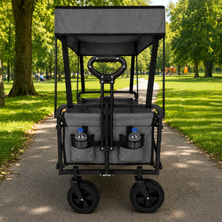 Neo Folding Wagon Canopy Garden Cart 110L 120kg - Grey