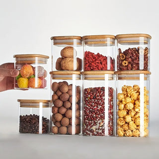 Neo Set of 12 Square Glass Storage Jars