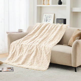 Neo Natural Electric Cable Knit Heated Throw