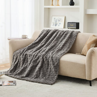 Neo Grey Electric Cable Knit Heated Throw