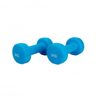 Neo Pair of Neoprene Dumbbells Weights - Solid Iron Construction 3KG