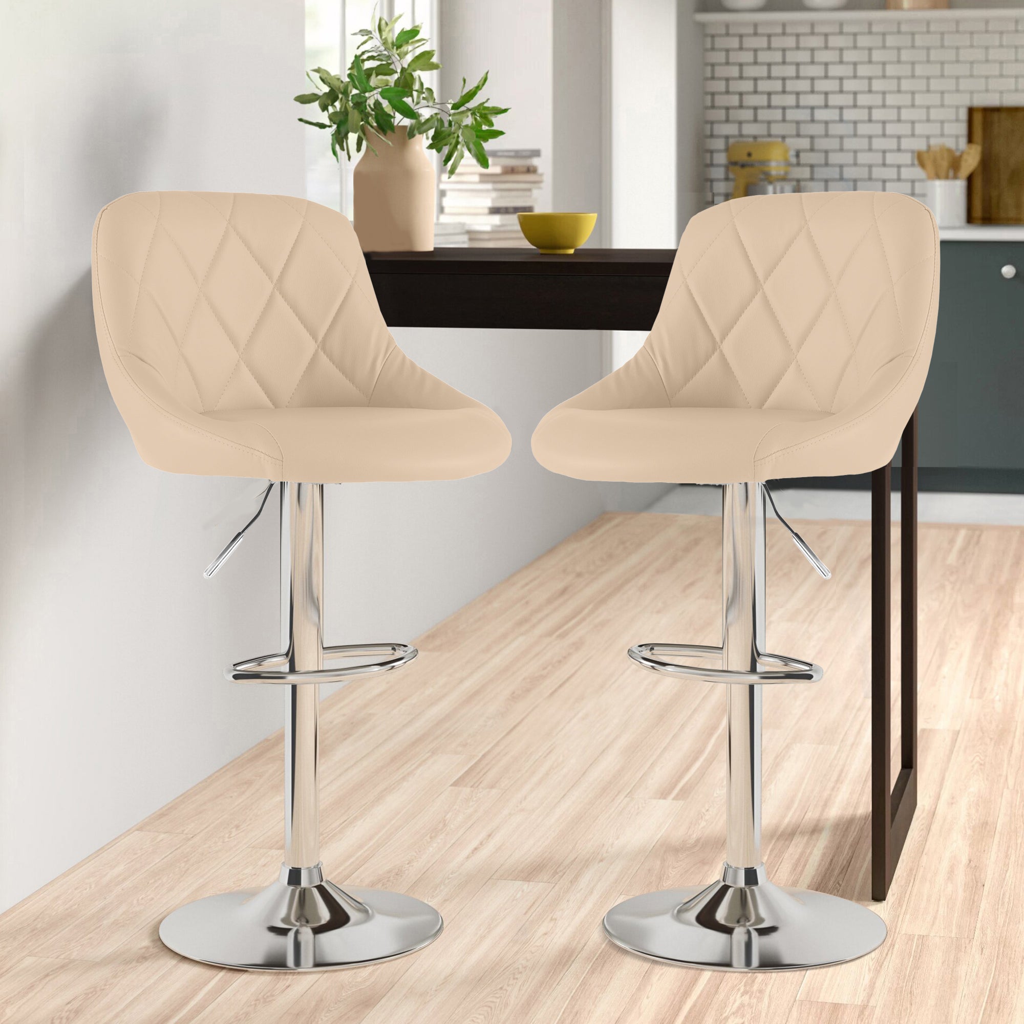 Cream Faux Leather Bar Stool – Neo Direct - Main Image