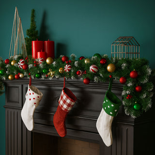 Neo 2m Candy Cane Baubles Garland Festive Foliage Garland Wreath PVC Christmas Decoration