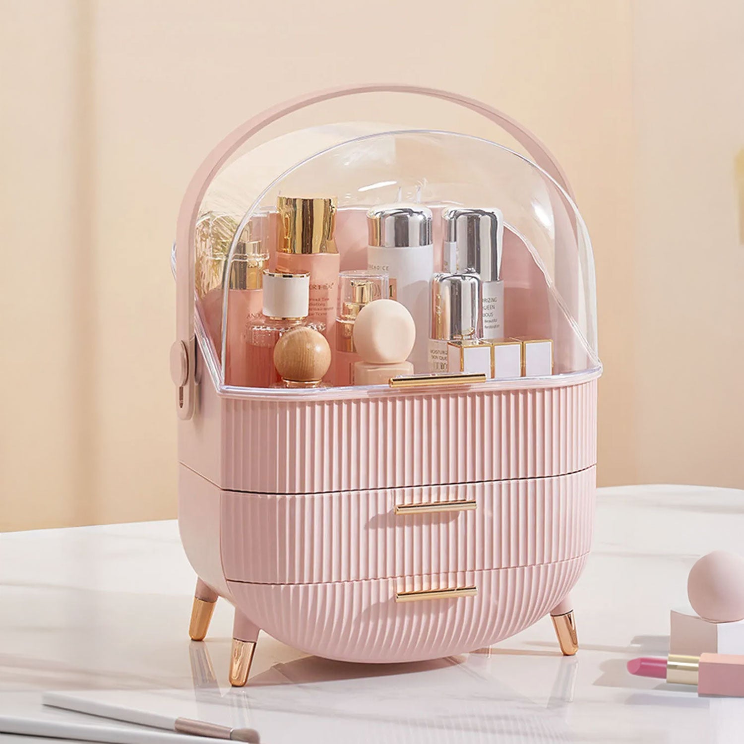Neo Pink Three Layer Cosmetic Makeup Organiser & Holder – Neo Direct