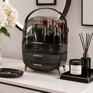 Neo Transparent Black Three Layer Cosmetic Makeup Organiser & Holder