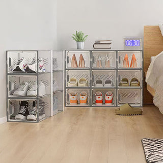 Neo Grey 12 pcs Transparent Large Shoe Storage Boxes