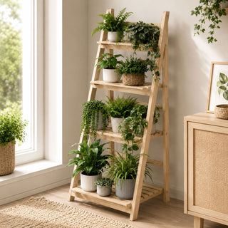 Neo Natural 4 Tier Wooden Foldable Plant Stand