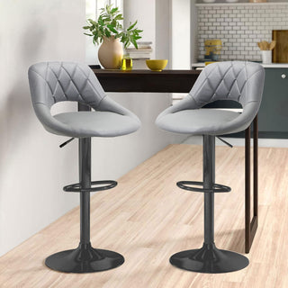 Neo Grey Faux Leather Bar Stools