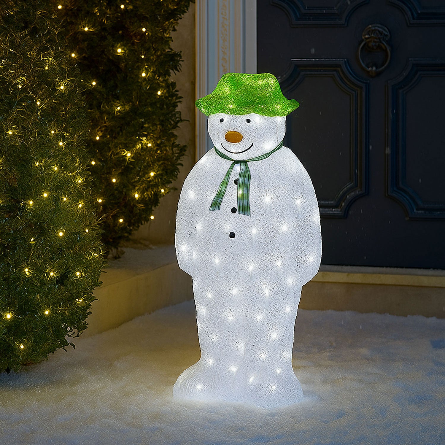 Neo 100 White LED Snowman Figure 55cm Light Up Lights Static