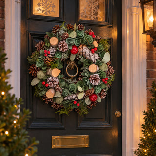 Neo 50cm Christmas Woodland Wreath Front Door