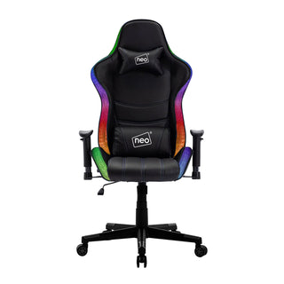Neo Black Leather Gaming Chair with LED Lights