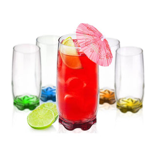 Neo 6x Multicolour 390ml Highball Glasses