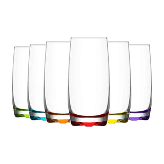 Neo 6x Multicolour 390ml Highball Glasses