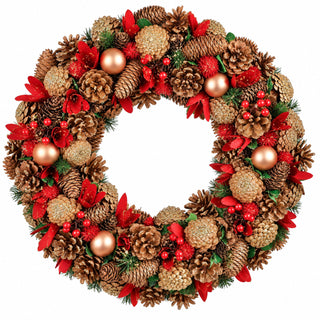 Neo 50cm Christmas Berries Baubles Pine Cone Wreath
