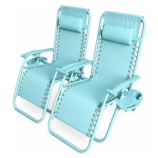 Neo Aqua Zero Gravity Recliner Garden Sun Loungers Set of Two