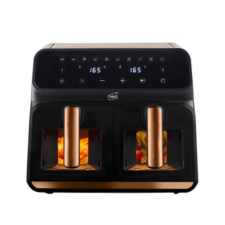 Neo Black & Copper Electric 8.5L Digital Air Fryer with Dual Drawer and Glass Viewing Window