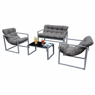 Neo Grey 4 Piece Outdoor Metal Patio Garden Furniture Set