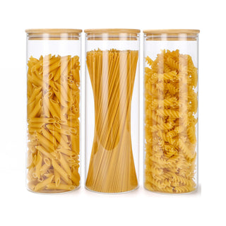 Neo Set of 3 2200ml Clear Cylinder Canister Jars