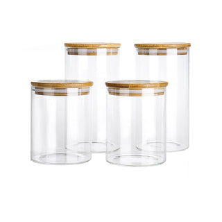 Neo Set of 4 Clear High Borosilicate Glass Storage Jars