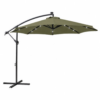 Neo Green Outdoor Freestanding Parasol with Led Lights 3 Metre
