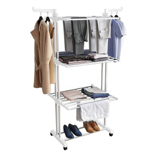 Neo White 4 Tier Folding Clothes Horse Drying Rack