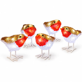Neo Set of 5 Acrylic Robin Christmas Lights