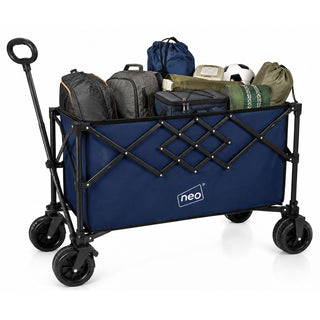 Neo Heavy Duty Folding Wagon Cart 300L Adjustable Handle - Navy