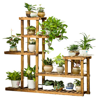Neo 6 Tier Wooden Indoor Outdoor Shelf Plant Stand Display Rack
