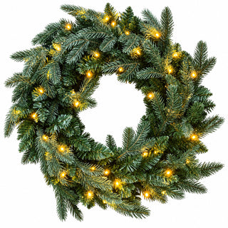 Neo 50cm Pre Lit LED Christmas Artificial Fir Wreath