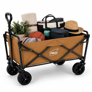 Neo Khaki Folding Wagon Garden Cart 140L 120kg
