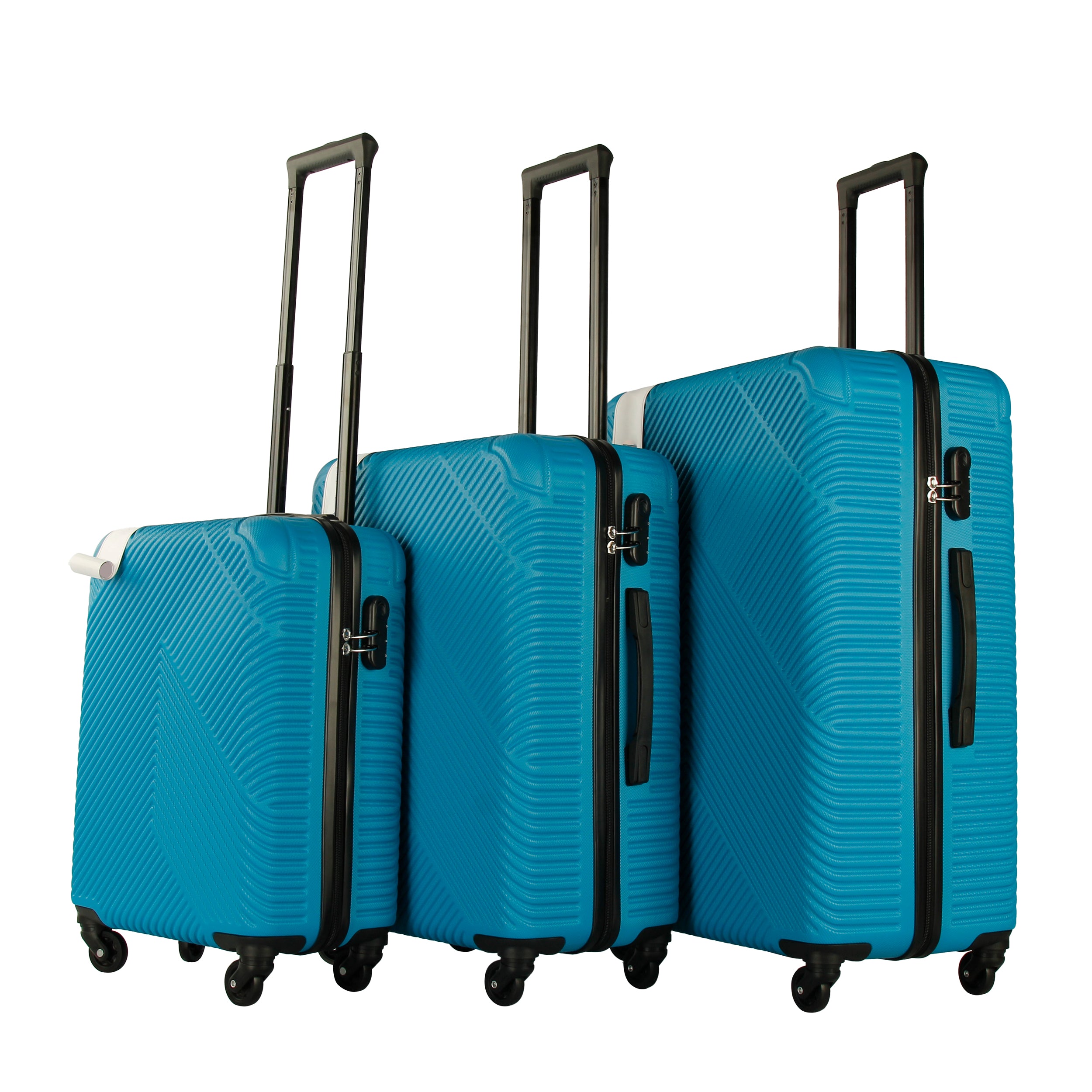 Neo Electric Blue Piece Hard Shell Luggage Suitcase Set – Neo Direct