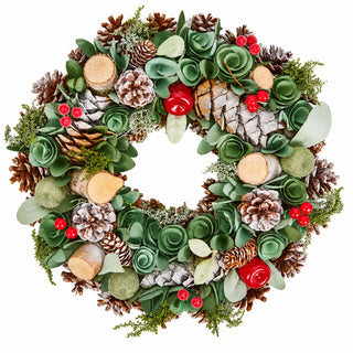 Neo 50cm Christmas Woodland Wreath Front Door