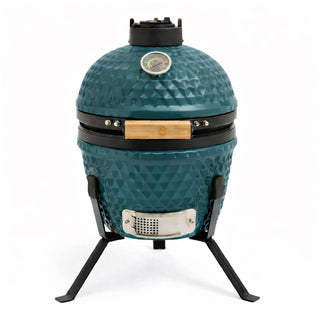 Neo Teal Blue Kamado 13" Ceramic Mini BBQ Grill