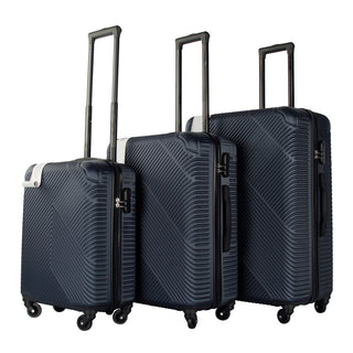 Neo Navy Blue 3 Piece Hard Shell Luggage Suitcase Set