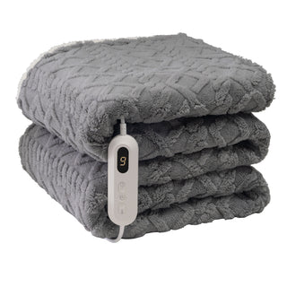 Neo Grey Electric Cable Knit Heated Throw