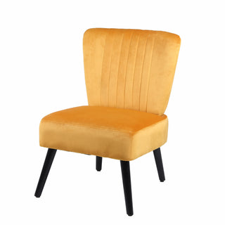 Neo Ostuni Mustard Yellow Crushed Velvet Shell Accent Chair