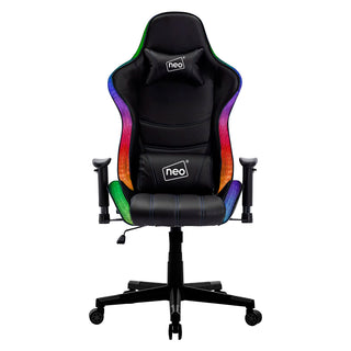 Neo Black Leather Gaming Chair with LED Lights