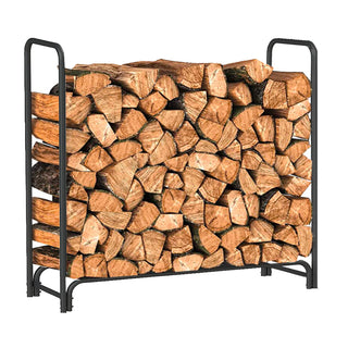Neo 120cm Outdoor Metal Log Holder Storage Rack with Cover