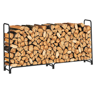 Neo 240cm Outdoor Metal Log Holder Storage Rack with Cover