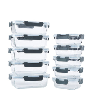 Neo 10 Glass Containers & 10 Lids Food Storage Set - 10 Piece