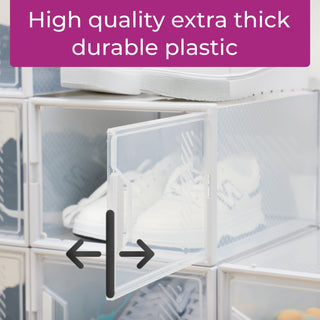 Neo White 12 pcs Transparent Large Shoe Storage Boxes