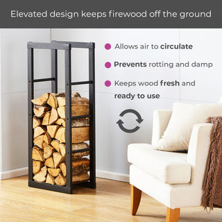 Neo Black Indoor Firewood Log Rack