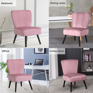 Neo Molveno Dusky Pink Crushed Velvet Shell Accent Chair