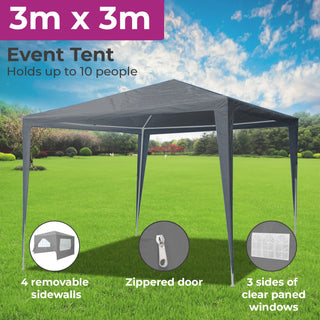 Neo 3X3M Grey Event Gazebo Canopy Marquee Tent
