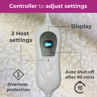 Neo Cosy Grey Electric Heated Foot Warmer - 3 Heat Settings