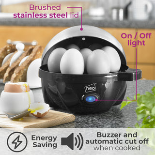 Neo Grey and Copper Electric Egg Boiler Poacher and Steamer